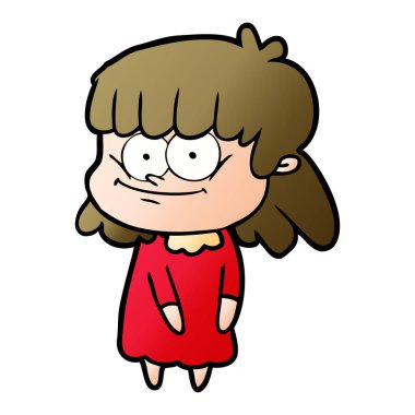 vektör çizim karikatür gülümseyen kadın