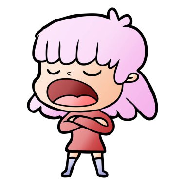 vektör çizim karikatür kadın söz