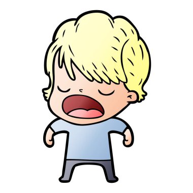 vektör çizim karikatür kadın söz