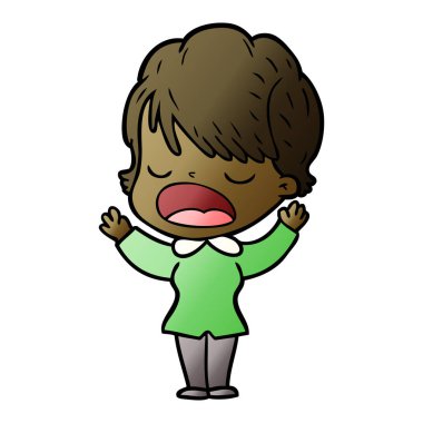 vektör çizim karikatür kadın söz