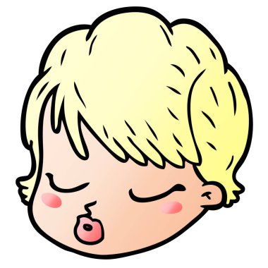 vektör çizim karikatür kadın yüzü