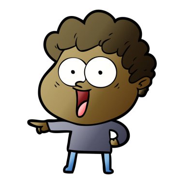 vektör çizim karikatür mutlu adam