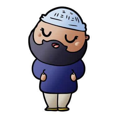 Sakallı çizgi film adamı.