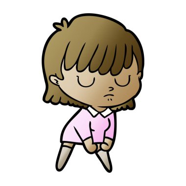 Çizgi filmdeki kadının vektör çizimi