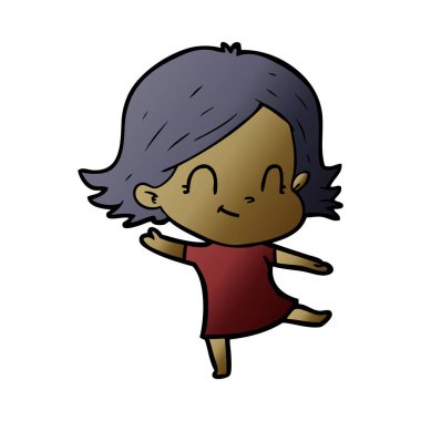 vektör çizim karikatür dostça kız