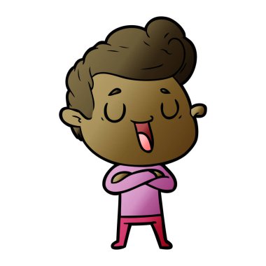 mutlu çizgi film adam vektör çizim