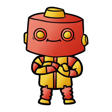 Çizgi film robotunun vektör çizimi