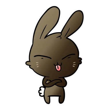 Tatlı çizgi film tavşanının vektör çizimi