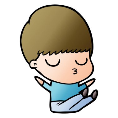 vektör çizim karikatür sakin çocuk