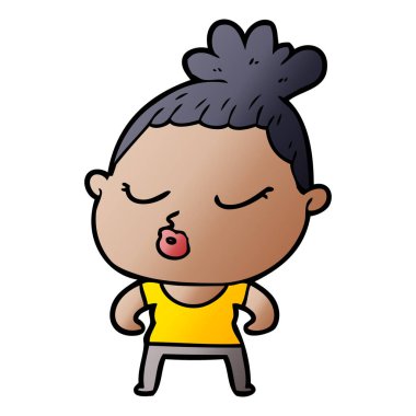 vektör çizim karikatür sakin kadın