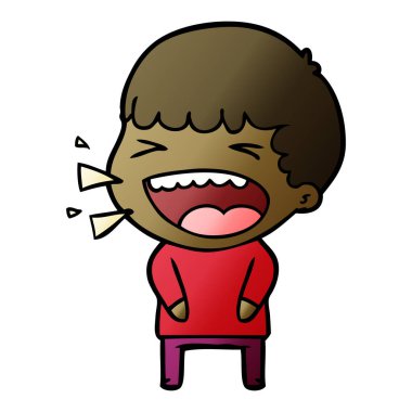 adam gülüyor karikatür vektör çizim