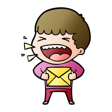 adam gülüyor karikatür vektör çizim