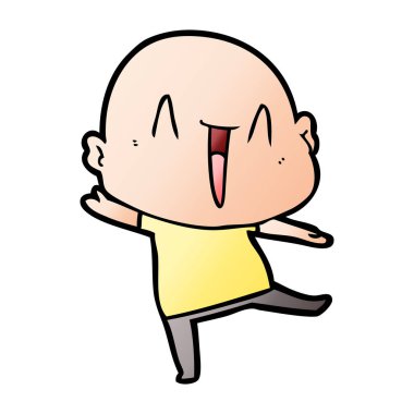 mutlu karikatür kel adam