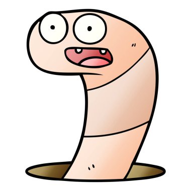 Çizgi film solucanının vektör çizimi