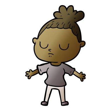 vektör çizim karikatür sakin kadın