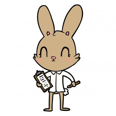 sevimli çizgi tavşan pano ile