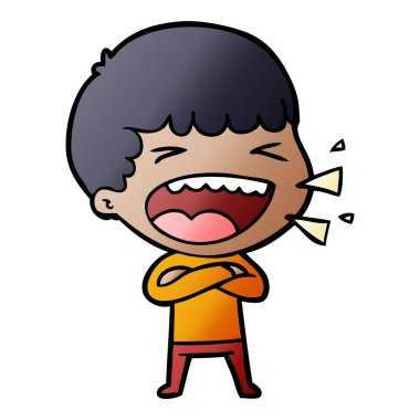 adam gülüyor karikatür vektör çizim