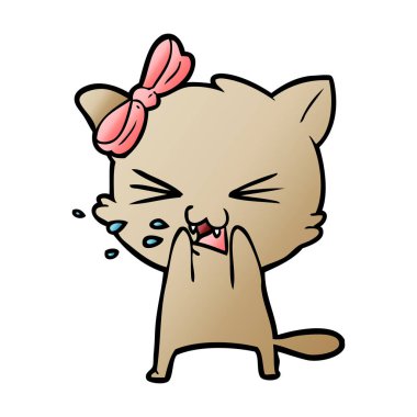 Çizgi film kedisinin vektör çizimi