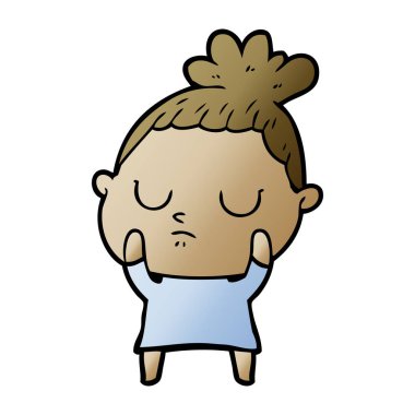 vektör çizim karikatür sakin kadın