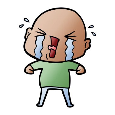 çizgi film ağlayan kel adam