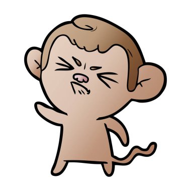 vektör çizim karikatür öfkeli monkey