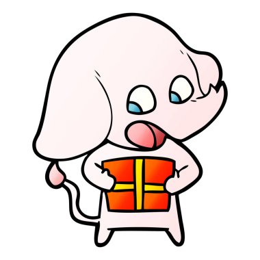 vektör çizim sevimli çizgi fil