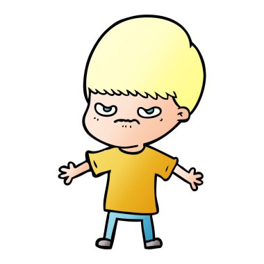 rahatsız çizgi film çocuk vektör çizim