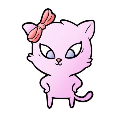 Çizgi film kedisinin vektör çizimi