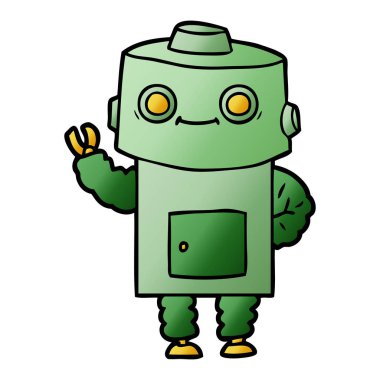 Çizgi film robotunun vektör çizimi