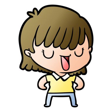 Çizgi filmdeki kadının vektör çizimi