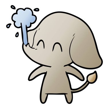 vektör çizim sevimli çizgi fil