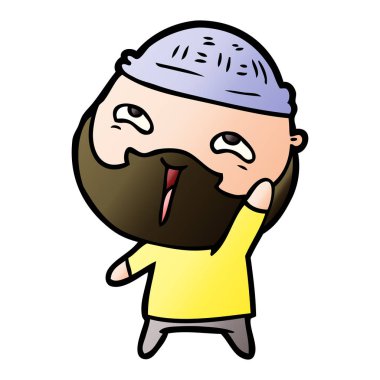 Çizgi film mutlu sakallı adam