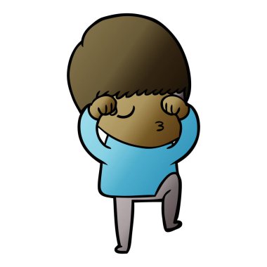 vektör çizim karikatür sakin çocuk