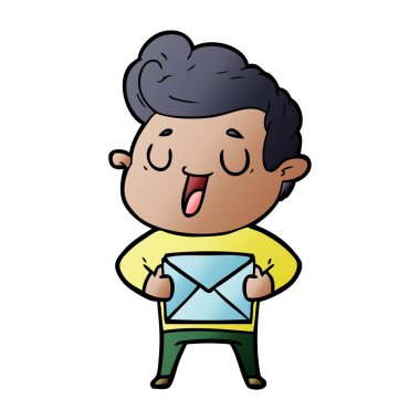 mutlu çizgi film adam vektör çizim