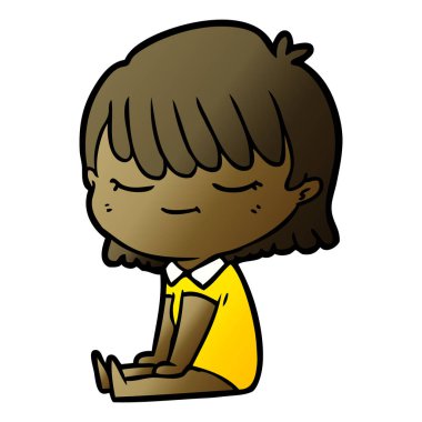 Çizgi filmdeki kadının vektör çizimi