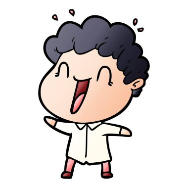 vektör çizim karikatür mutlu adam