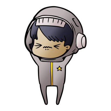 vektör çizim karikatür astronot kadın