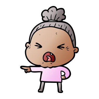 çizgi film kızgın yaşlı kadın