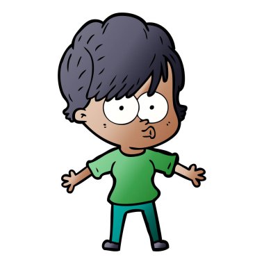 Çizgi filmdeki kadının vektör çizimi