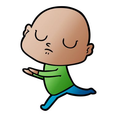 vektör çizim karikatür kel adam