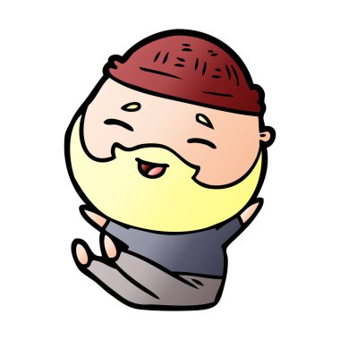 Çizgi film mutlu sakallı adam