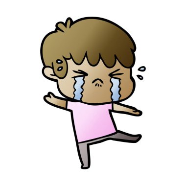 vektör çizim karikatür çocuk ağlıyor
