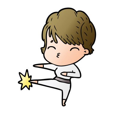 vektör çizim karikatür kadın düşünme