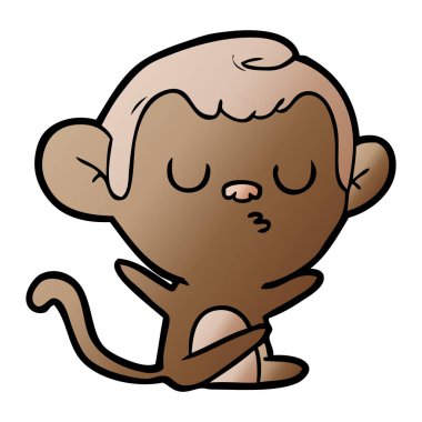 Çizgi film maymununun vektör çizimi