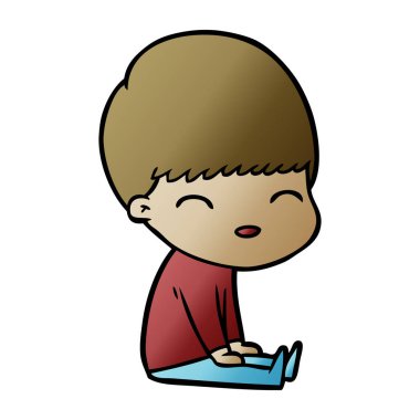 mutlu çizgi film çocuk vektör çizim