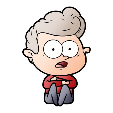 vektör çizim karikatür bakan adam