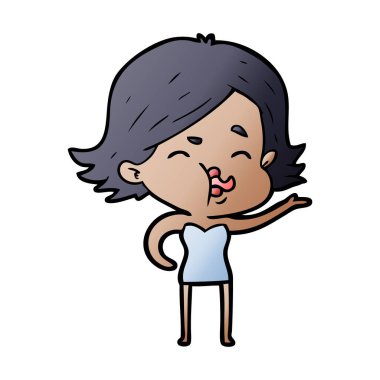 çizgi film kız yüz çekerek