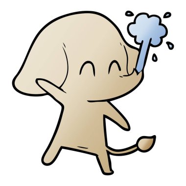 vektör çizim sevimli çizgi fil