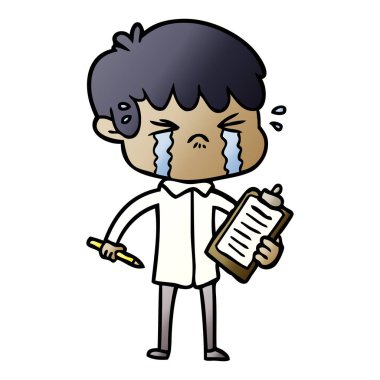 vektör çizim karikatür çocuk ağlıyor