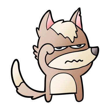 vektör çizim karikatür rahatsız kurt